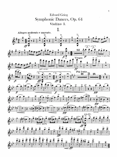 Violins I, II