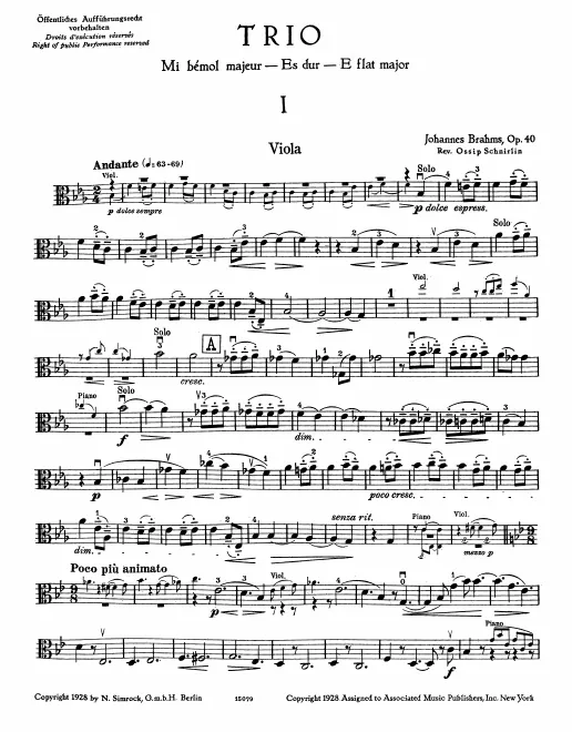 Viola (alternate for Horn)
