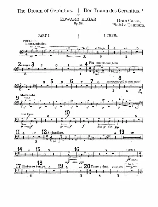 Percussion 1 (Bass Drum, Cymbal, Tam-Tam, Glockenspiel)