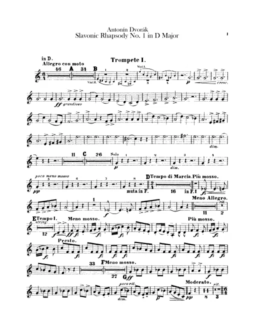 Trumpet 1, 2 (D, F)