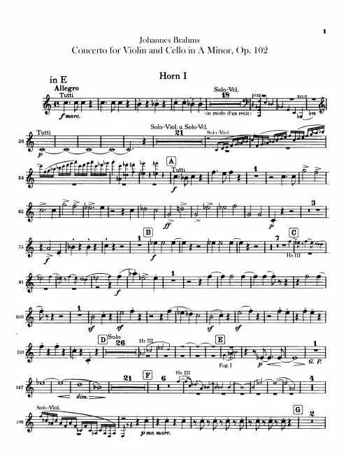 Horn 1, 2 (E/D), 3, 4 (D/F)