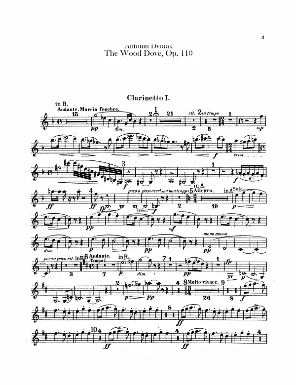 Clarinets 1, 2, Bass Clarinet (in B, A)