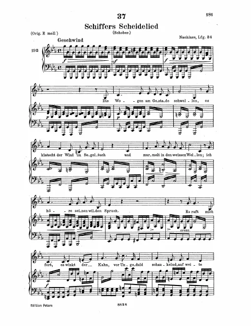 Complete Score (Low Voice, transposed to )
