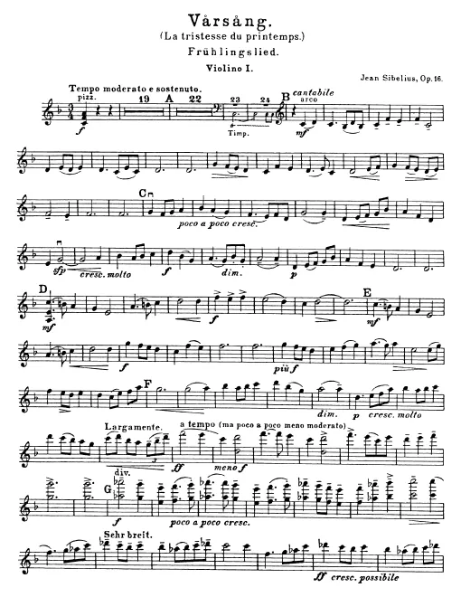 Violins I, II