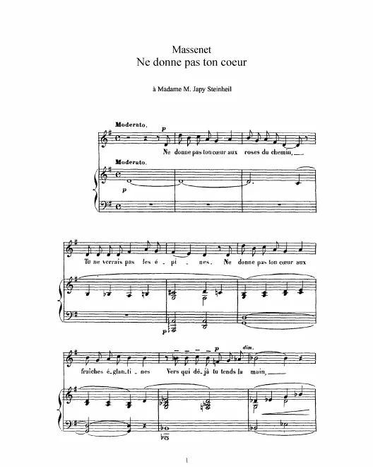 Complete Score (G Major: high voice and piano)