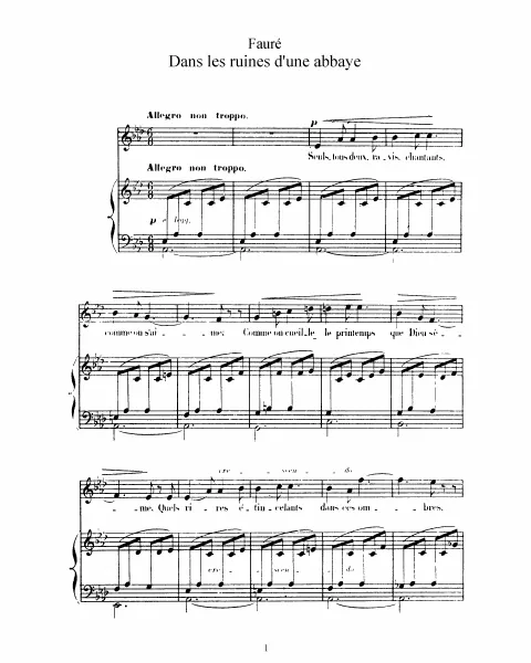Complete Score (Original key for medium/low voice, )