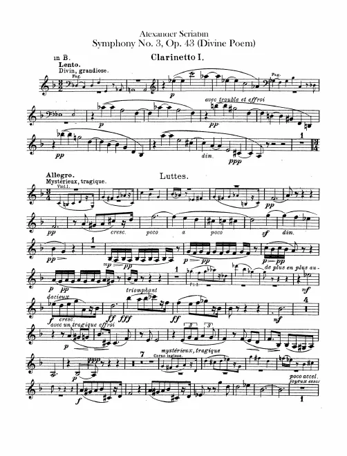 Clarinets 1, 2, 3, Bass Clarinet (B)