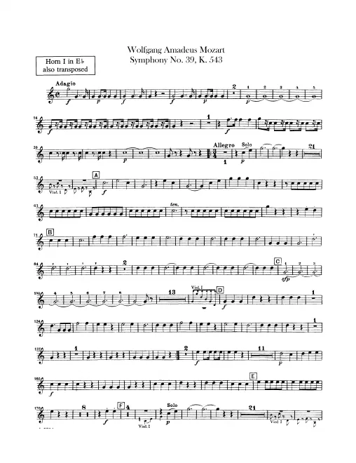Horn 1, 2 (E, F transposed)