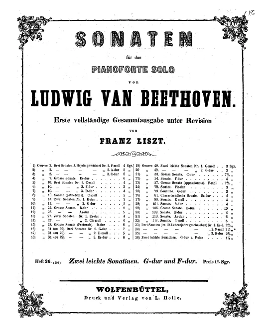 Heft 36. 2 Sonatinas for Piano, Anh.5