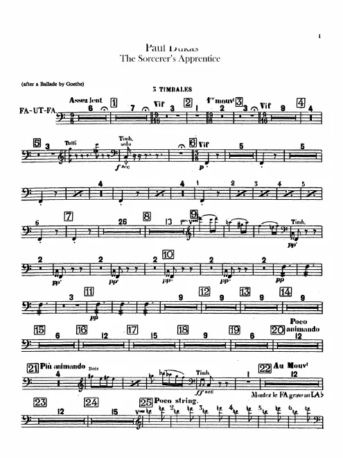 Timpani, Triangle, Bass Drum/Cymbals, Glockenspiel
