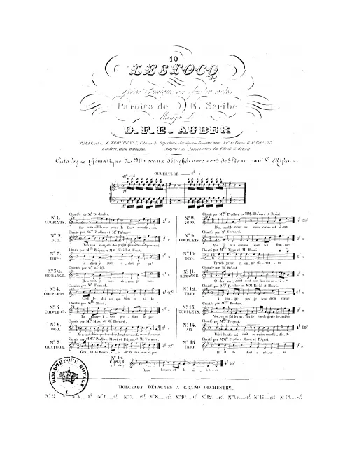No.10, Duo: "Prends garde et songe d'avance" (Act III, No.12)