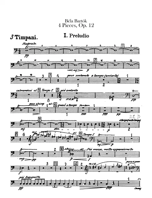 Timpani, Percussion Score: Triangle/Tam-Tam/Cymbals/Bass Drum/Small Drum