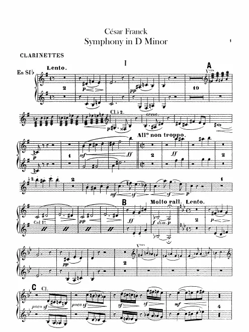Clarinet 1/2 (in B♭), Bass Clarinet (in B♭)