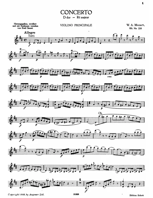 Violin Part (with cadenzas)