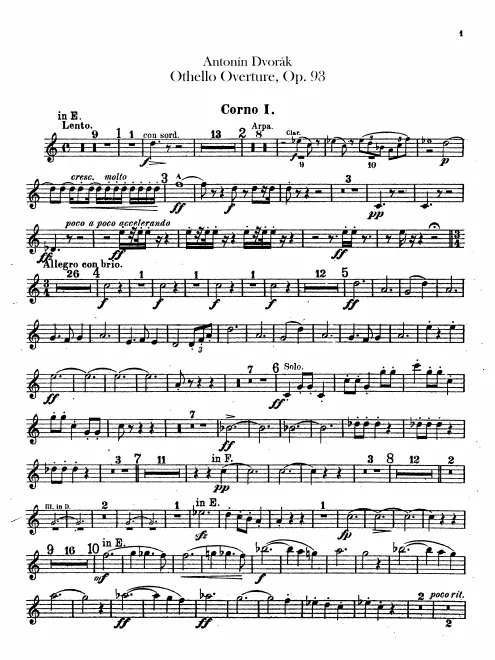 Horn 1, 2, 3, 4 (various keys*)