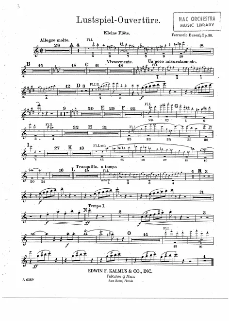 Piccolo, Flute 1, 2