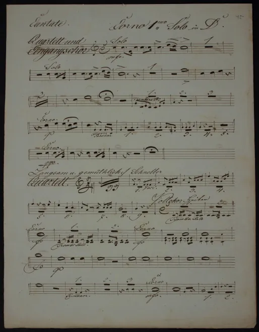 Horn 1 (Solo), 2*, 3* (D) Trumpet 1*, 2* (D)