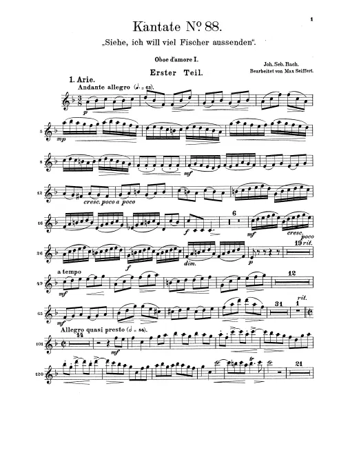 Oboe d'amore 1, 2, Taille (English Horn)