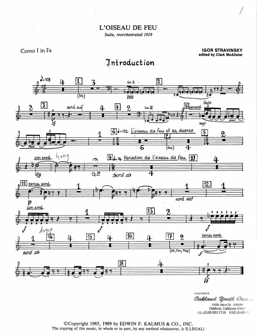 Horn 1, 2, 3, 4 (F)