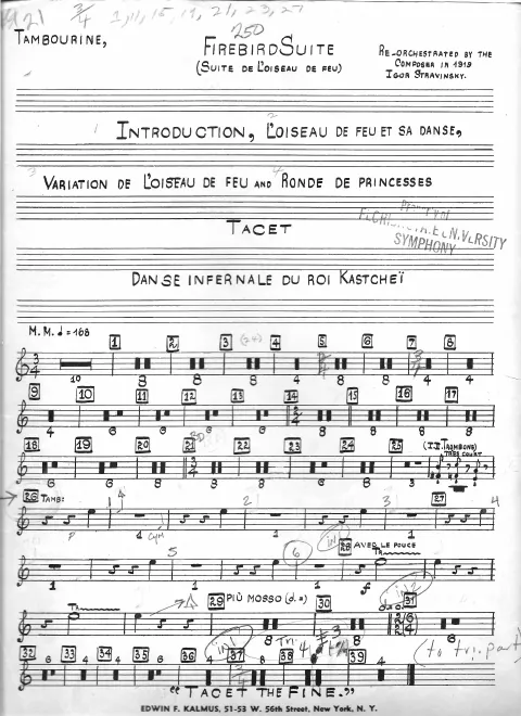 Tambourine, Cymbals, Bass Drum, Triangle, Xylophone