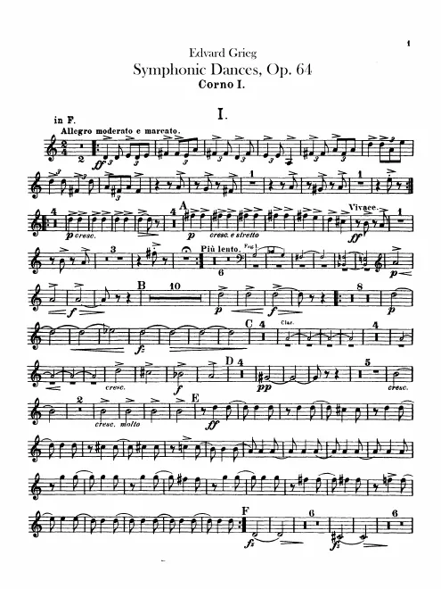 Horn 1, 2, 3, 4 (F, E)
