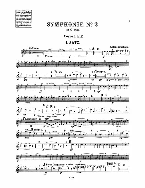 Horn 1, 2 (F), 3, 4 (E)
