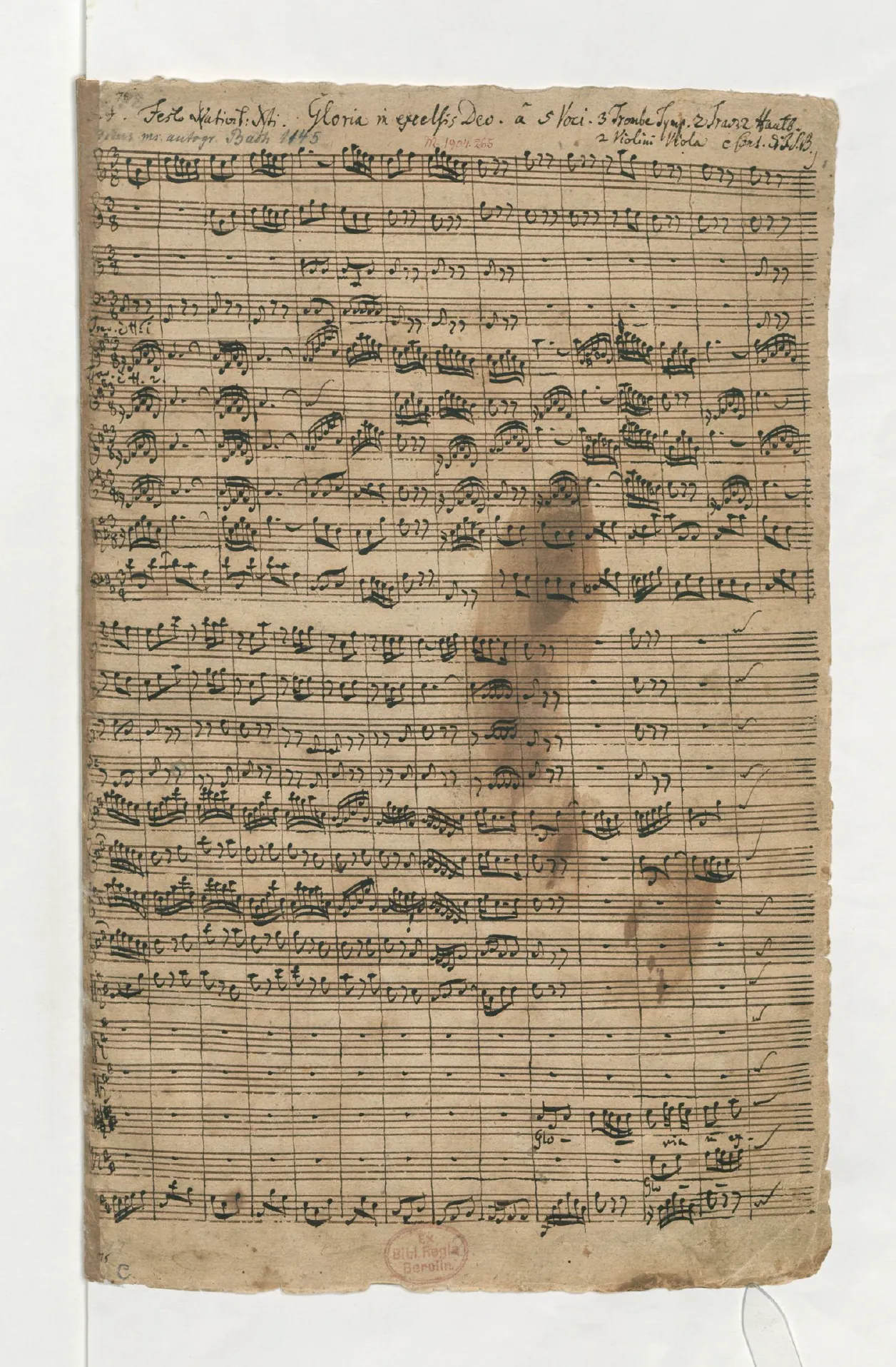 1. Chorus: Gloria in excelsis Deo 2. Duetto: Gloria Patri et Filio et Spiritui sancto