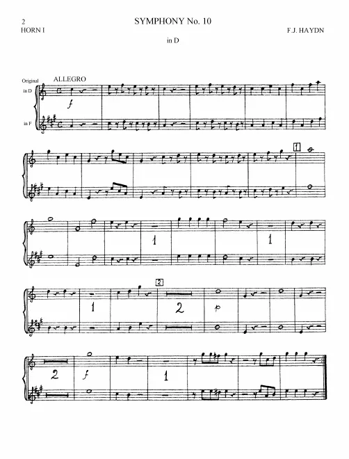 Horn 1, 2 (D/F)