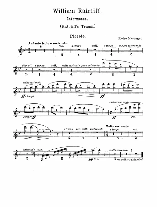 Piccolo, Flute 1, 2