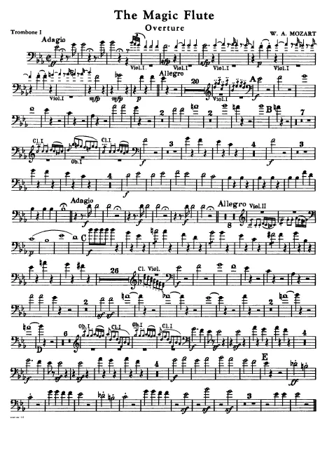 Trombone 1 (bass, alto clefs), 2 (bass, tenor clefs), 3