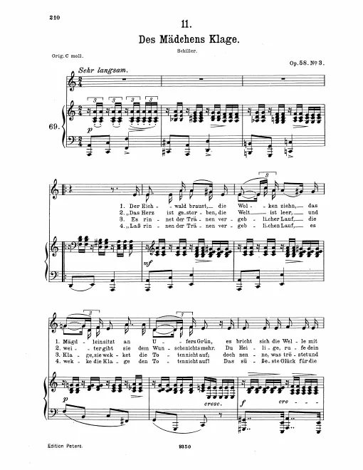 Complete Score (very low voice, transposed to )