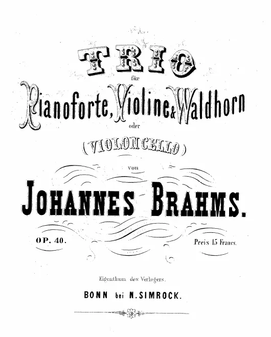 Complete Score, Violin and Horn Parts (black and white)