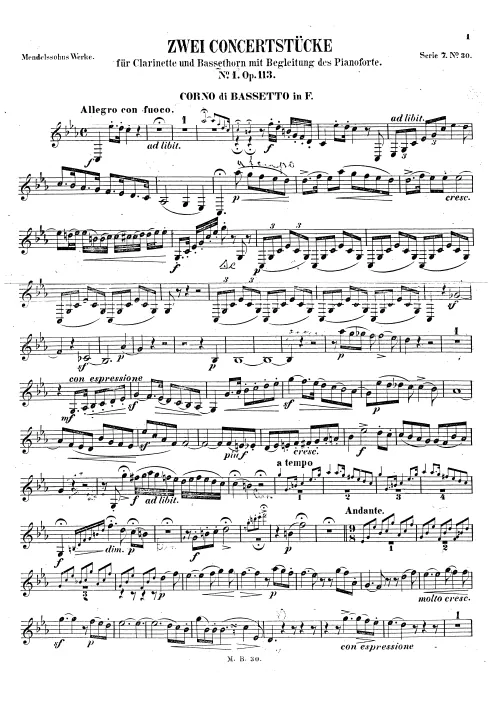 Basset Horn (F) solo