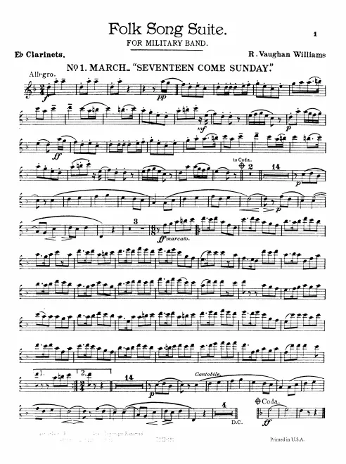 E Clarinets, Solo Clarinet, Clarinet 1, 2, 3 (B), Alto Clarinet (E), Bass Clarinet (B)