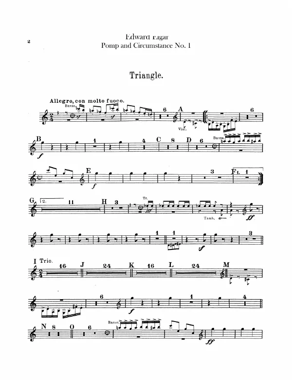 Triangle, Tambourine/Jingles/Glockenspiel, Snare Drum, Bass Drum/Cymbal, Timpani (Tambourine, Glockenspiel ad lib.)
