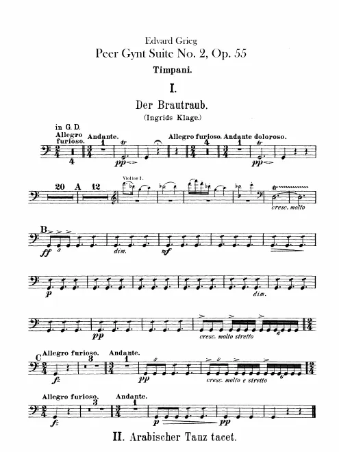 Timpani, Triangle/Tambourine, Snare Drum, Bass Drum/Cymbals