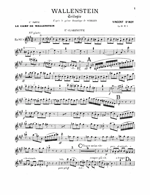 Clarinet 1, 2 (A/B), Bass Clarinet (A)