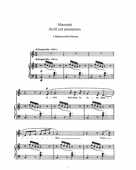 Complete Score (C Major: high voice and piano)