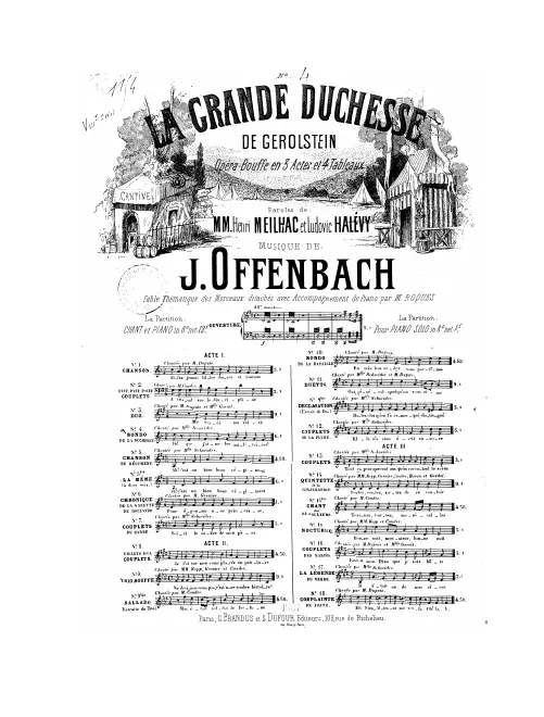 No.4, Rondo de la Duchesse: "Ah! que j'aime les militaires" (Act I, No.3b)