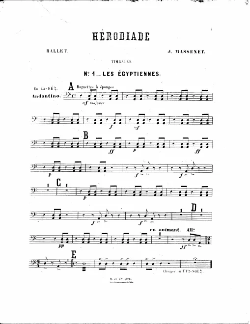 Timpani, Snare Drum, Triangle, Bass Drum/Cymbals, Glockenspiel