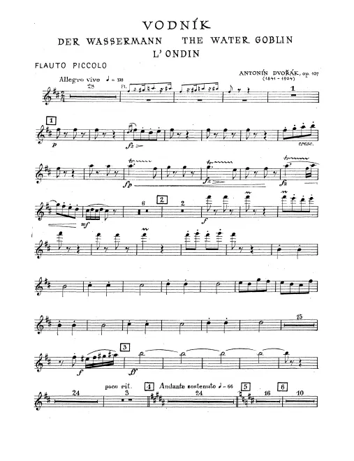 Piccolo, Flute 1, 2