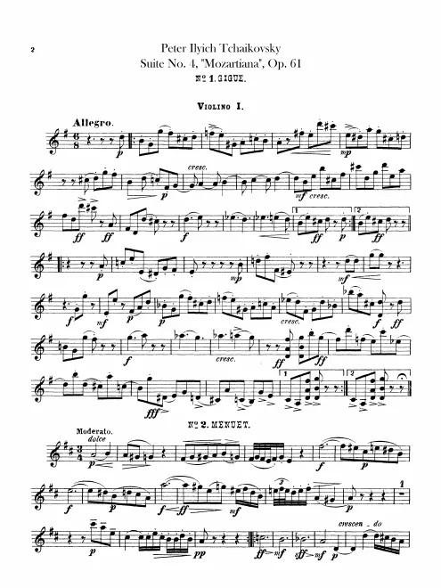 Violins I, Violin solo (IV only)