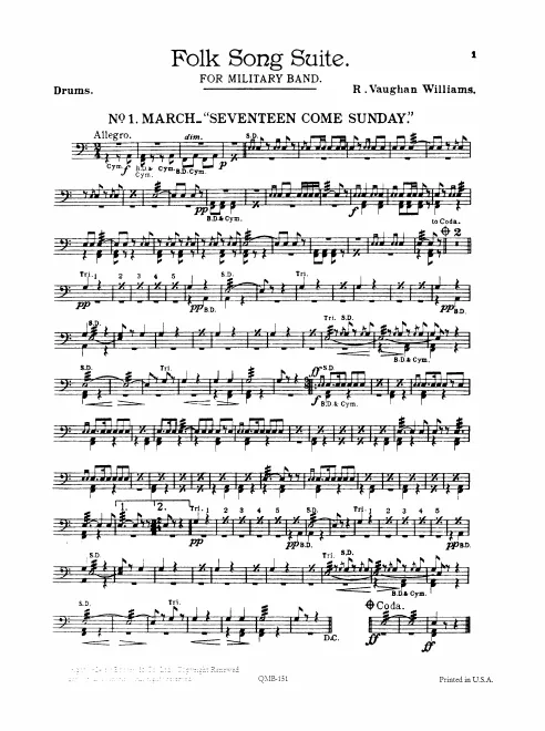 Bass Drum/Cymbals/Snare Drum/Triangle, Timpani