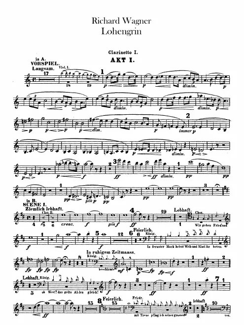 Clarinet 1, 2, 3, Bass Clarinet (A, B)