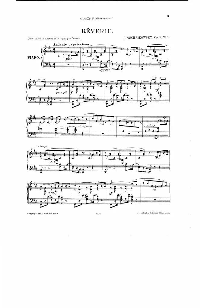 1. Rêverie (Andante capriccioso)