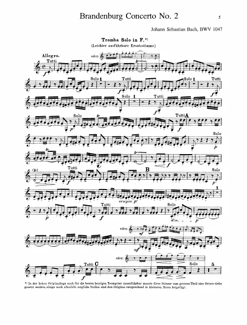Trumpet solo (F, simplified)