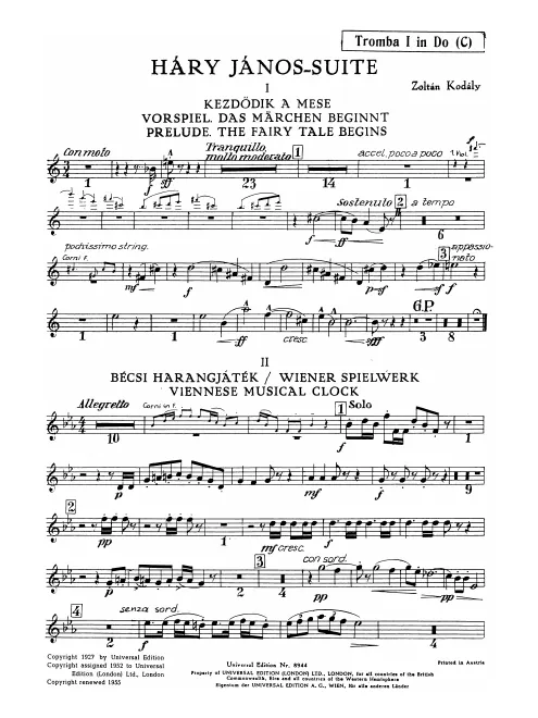 Trumpet 1 (C)/Cornet 1 (B)
