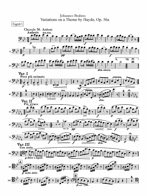 Bassoon 1, 2, Contrabassoon