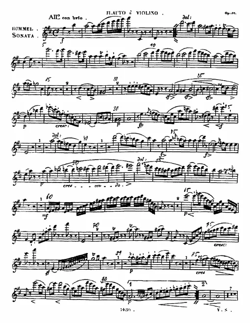 Complete Score and Flute or Violin Parts