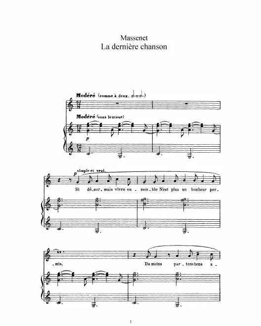 Complete Score (C Major: high voice and piano)